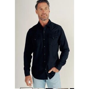 Tecovas Mens Corlander Denim
Long Sleeve Pearl Snap Shirt in Washed Black Sz S